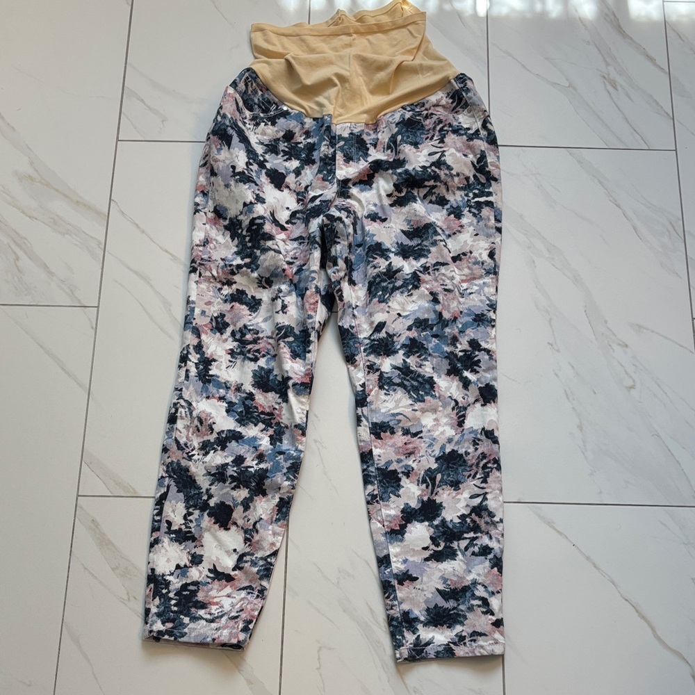 Size 16 Maternity Printed Full Panel Skinny Jeans